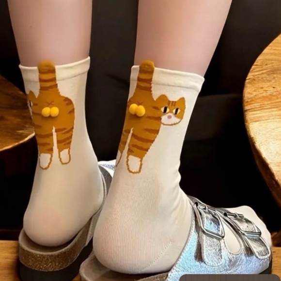 Cat  Funny  Socks 2pk - Picture 2 of 3